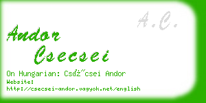 andor csecsei business card